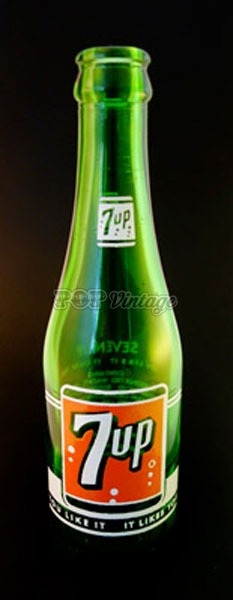 Vintage 7-Up Green Glass Bottle